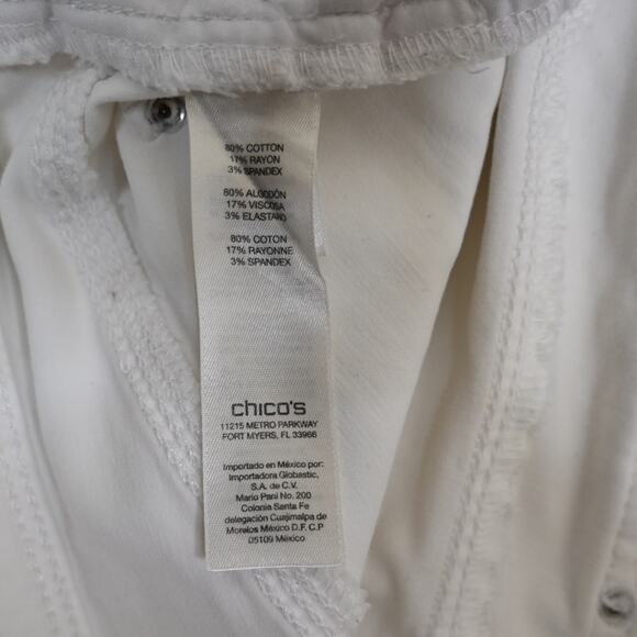 Chico's Womens 6 Chico's 0.5 Skimmer White Jeans - Picture 10 of 11